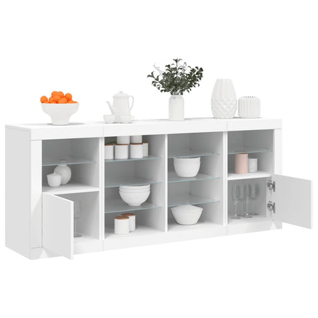 Sideboard With Led Lights 163X37X67 Cm