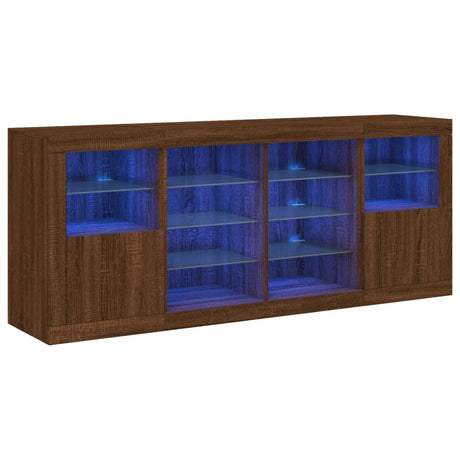 Sideboard With Led Lights 163X37X67 Cm