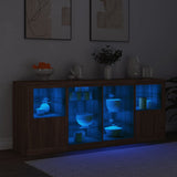 Sideboard With Led Lights 163X37X67 Cm