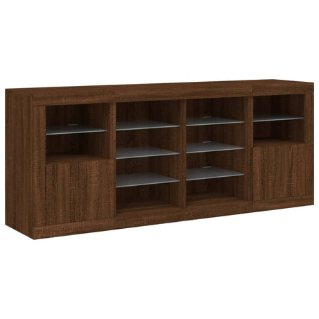 Sideboard With Led Lights 163X37X67 Cm