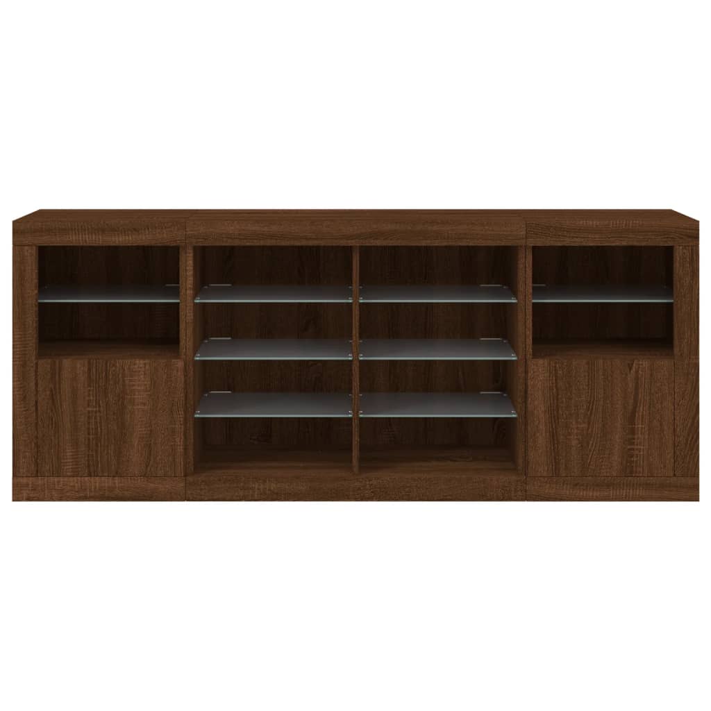 Sideboard With Led Lights 163X37X67 Cm