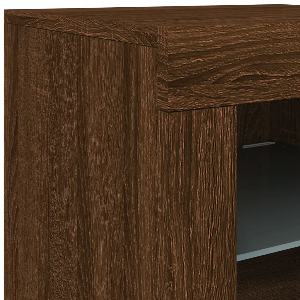 Sideboard With Led Lights 163X37X67 Cm