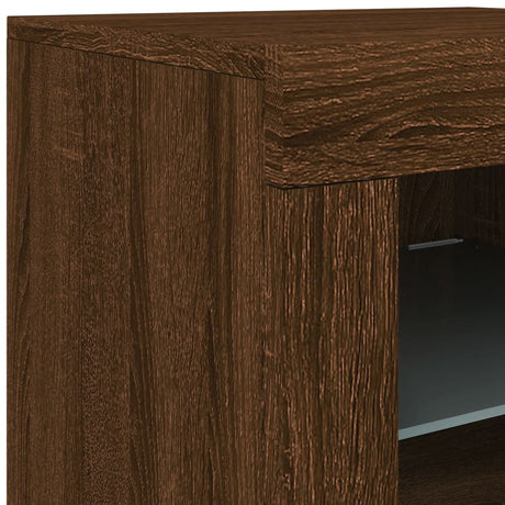 Sideboard With Led Lights 163X37X67 Cm