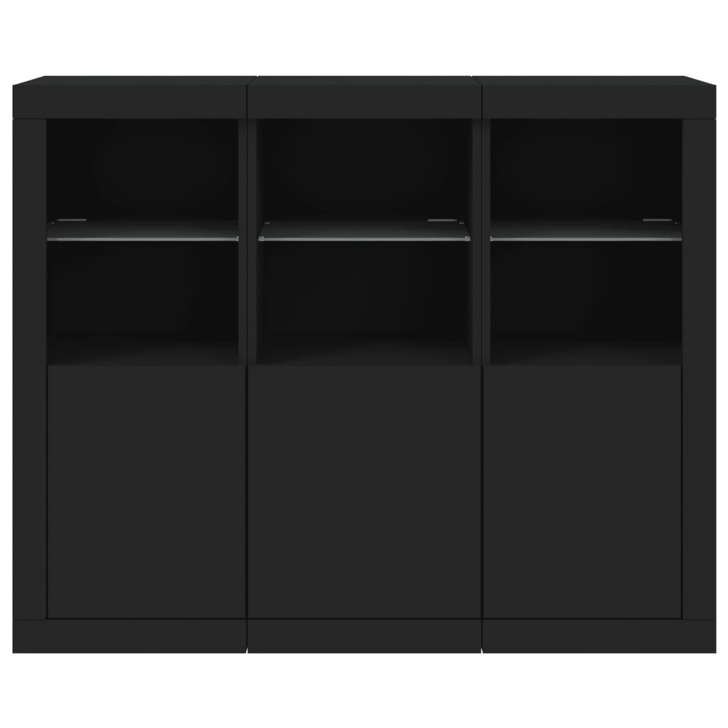 Sideboards With Led Lights 3 Pcs Engineered Wood