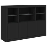 Sideboards With Led Lights 3 Pcs Engineered Wood