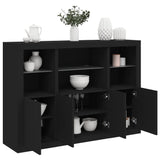 Sideboards With Led Lights 3 Pcs Engineered Wood