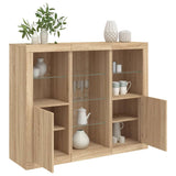 Sideboards with LED Lights 3 pcs Sonoma Oak Engineered Wood