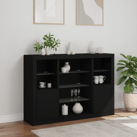 Sideboards With Led Lights 3 Pcs Engineered Wood