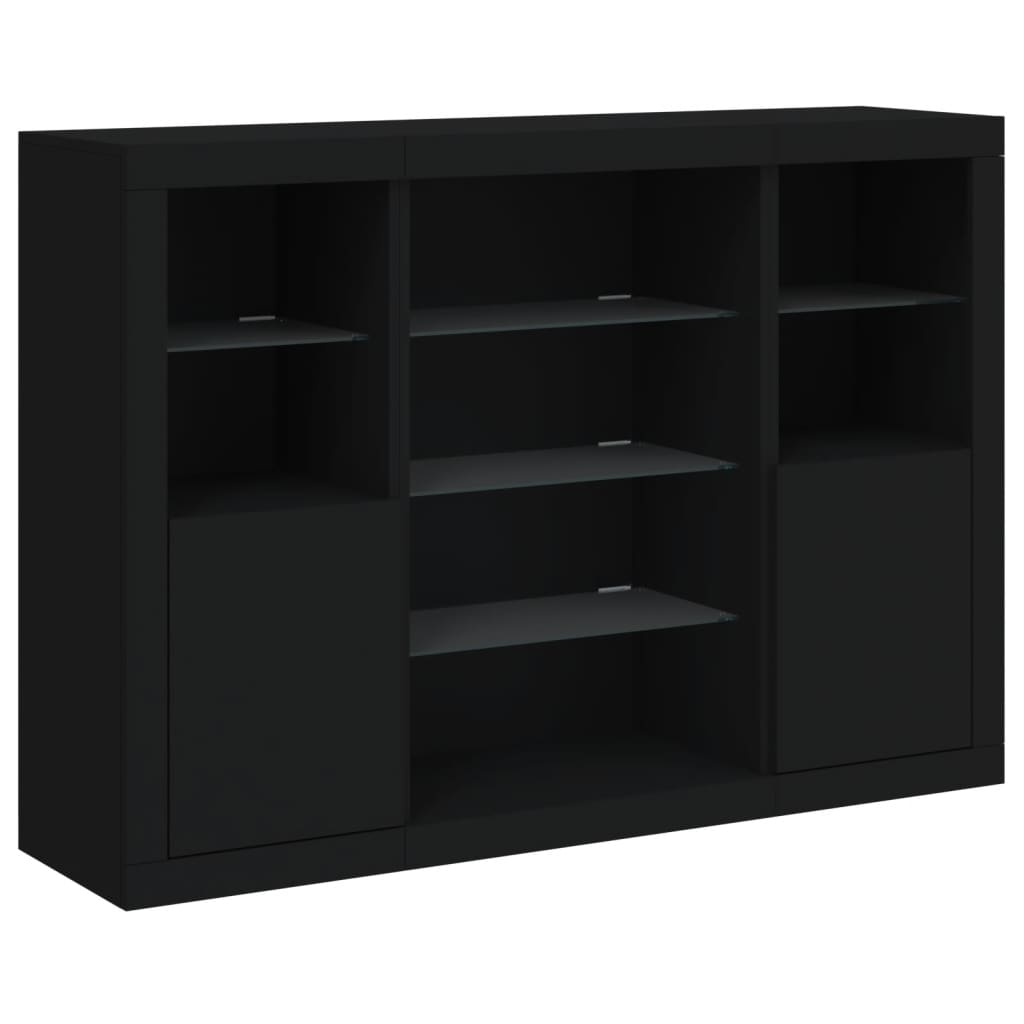 Sideboards With Led Lights 3 Pcs Engineered Wood
