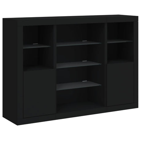 Sideboards With Led Lights 3 Pcs Engineered Wood