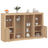 Sideboards With Led Lights 3 Pcs Engineered Wood