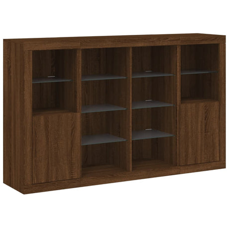 Sideboards With Led Lights 3 Pcs Engineered Wood