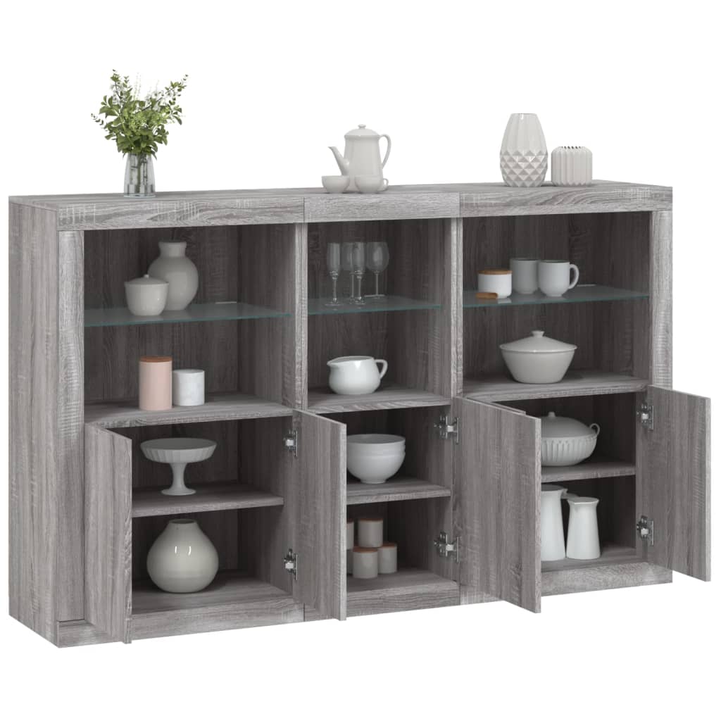 Sideboard With Led Lights 162X37X100 Cm