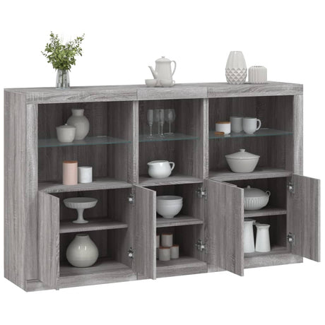Sideboard With Led Lights 162X37X100 Cm