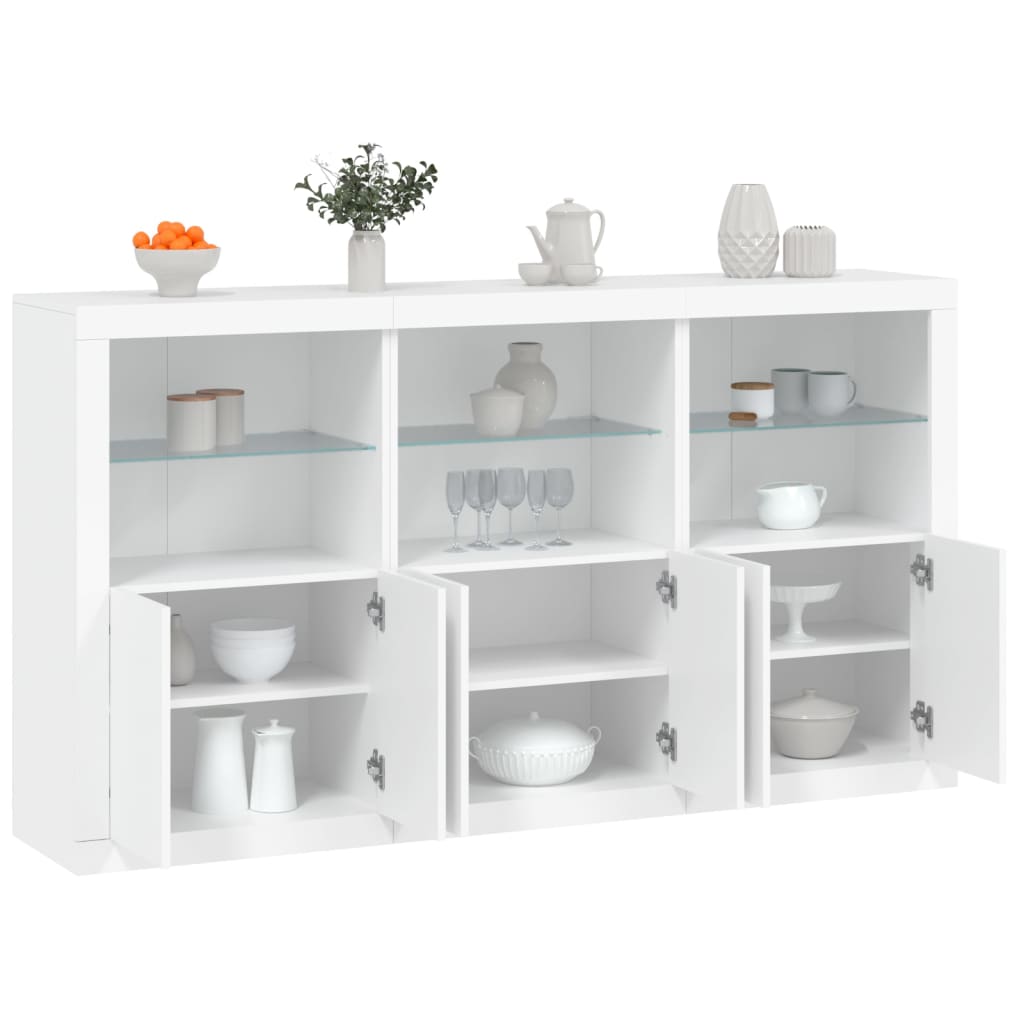 Sideboard With Led Lights 181.5X37X100 Cm