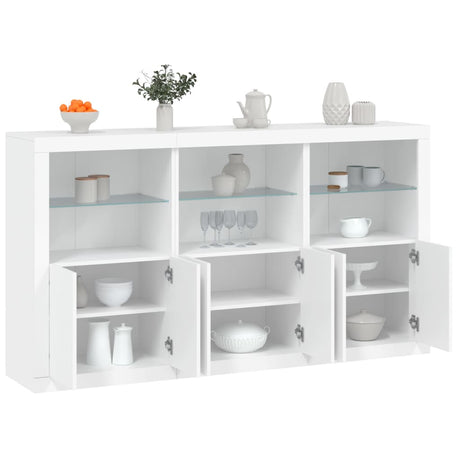 Sideboard With Led Lights 181.5X37X100 Cm