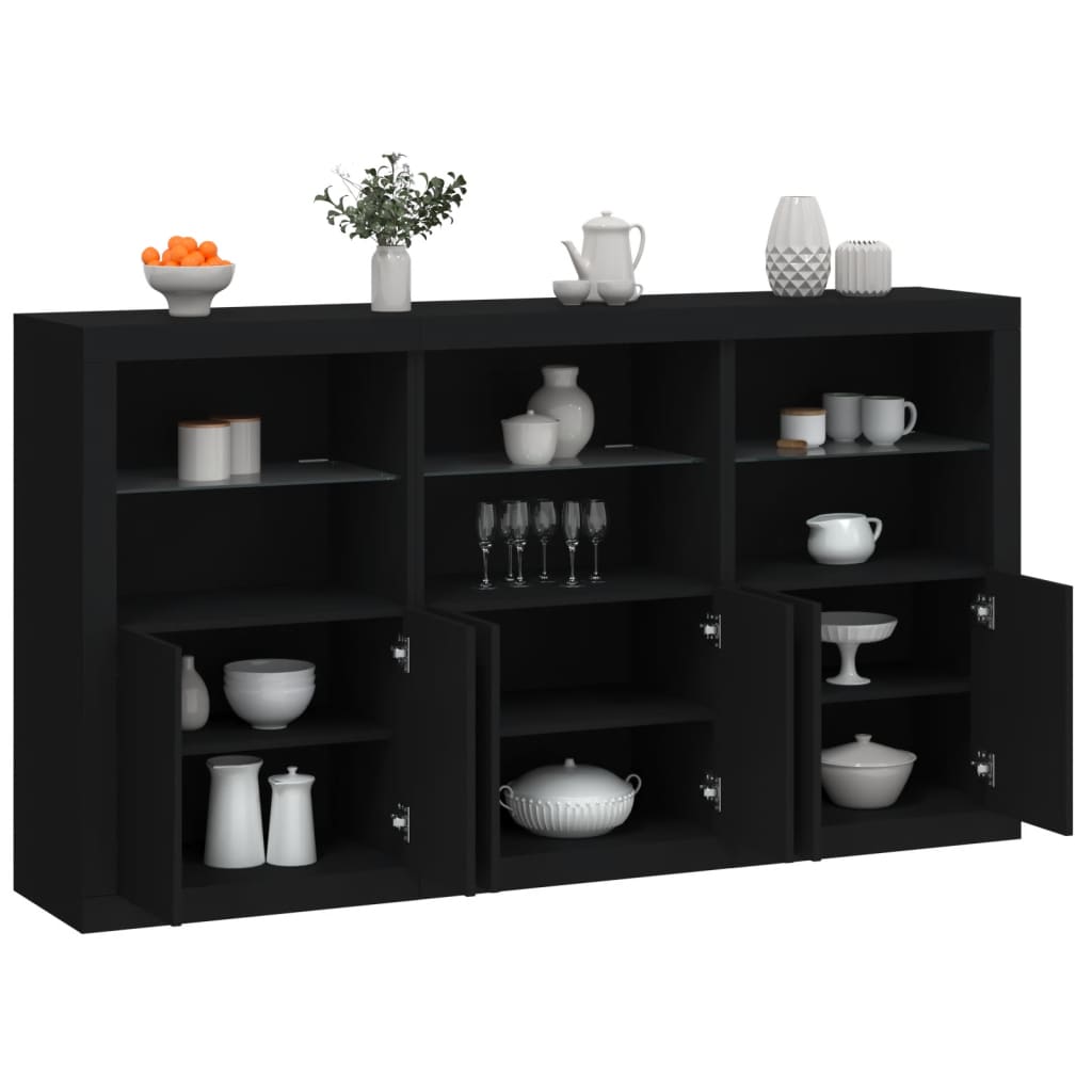 Sideboard With Led Lights 181.5X37X100 Cm
