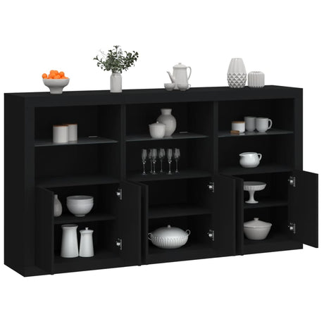 Sideboard With Led Lights 181.5X37X100 Cm