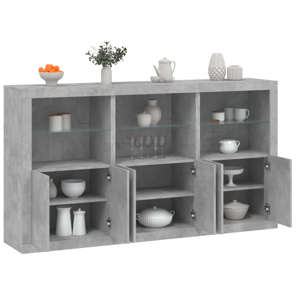 Sideboard With Led Lights 181.5X37X100 Cm