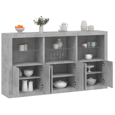 Sideboard With Led Lights 181.5X37X100 Cm