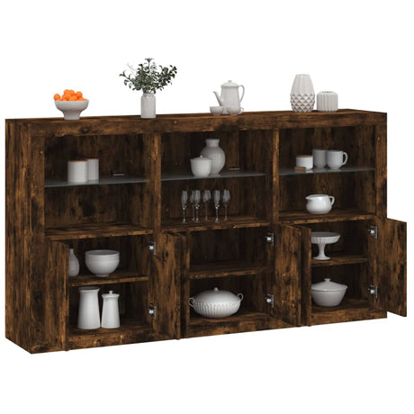 Sideboard With Led Lights 181.5X37X100 Cm