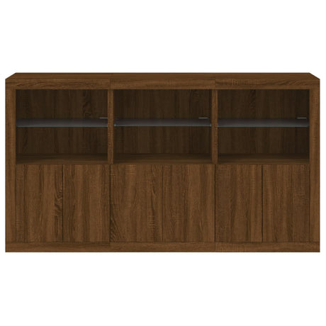 Sideboard With Led Lights 181.5X37X100 Cm