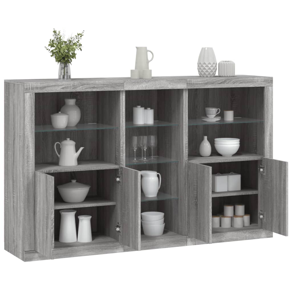 Sideboard With Led Lights 162X37X100 Cm