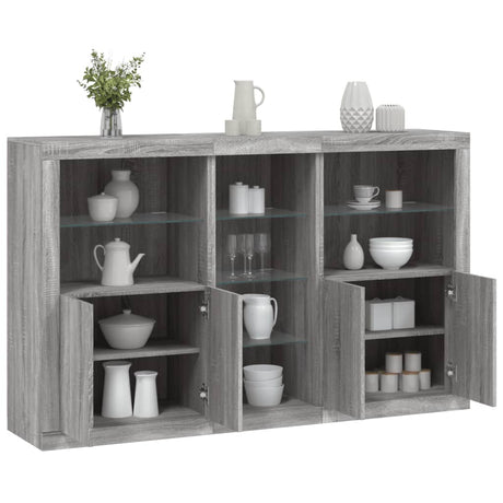 Sideboard With Led Lights 162X37X100 Cm