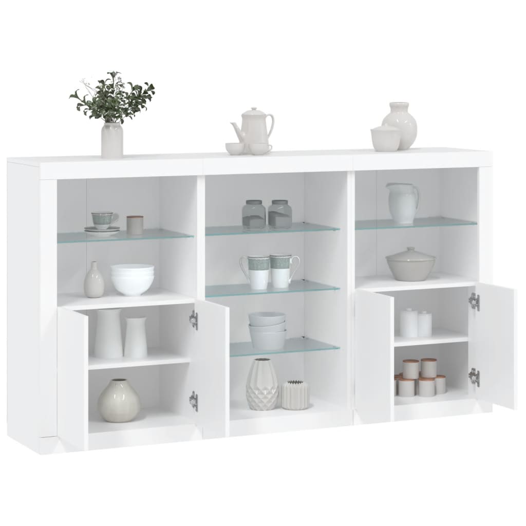 Sideboard With Led Lights 181.5X37X100 Cm