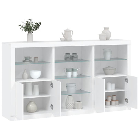 Sideboard With Led Lights 181.5X37X100 Cm