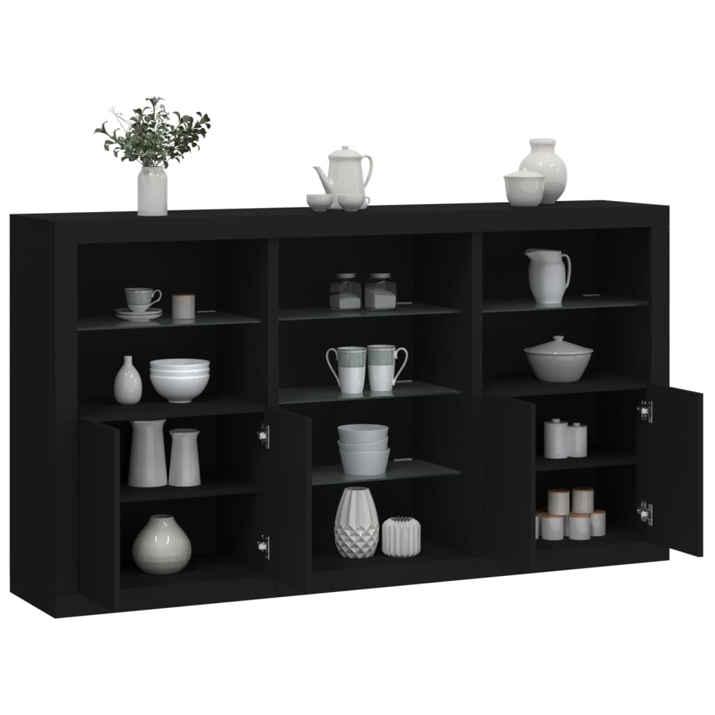 Sideboard With Led Lights 181.5X37X100 Cm
