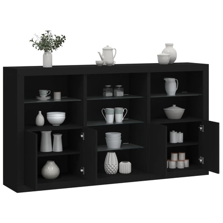 Sideboard With Led Lights 181.5X37X100 Cm