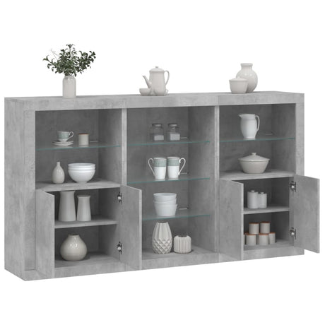 Sideboard With Led Lights 181.5X37X100 Cm