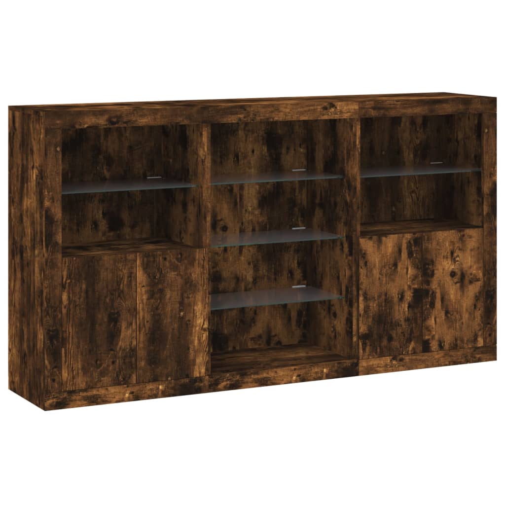 Sideboard With Led Lights 181.5X37X100 Cm