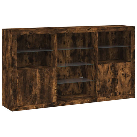 Sideboard With Led Lights 181.5X37X100 Cm