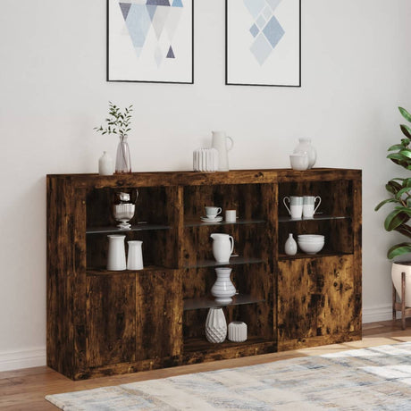 Sideboard With Led Lights 181.5X37X100 Cm