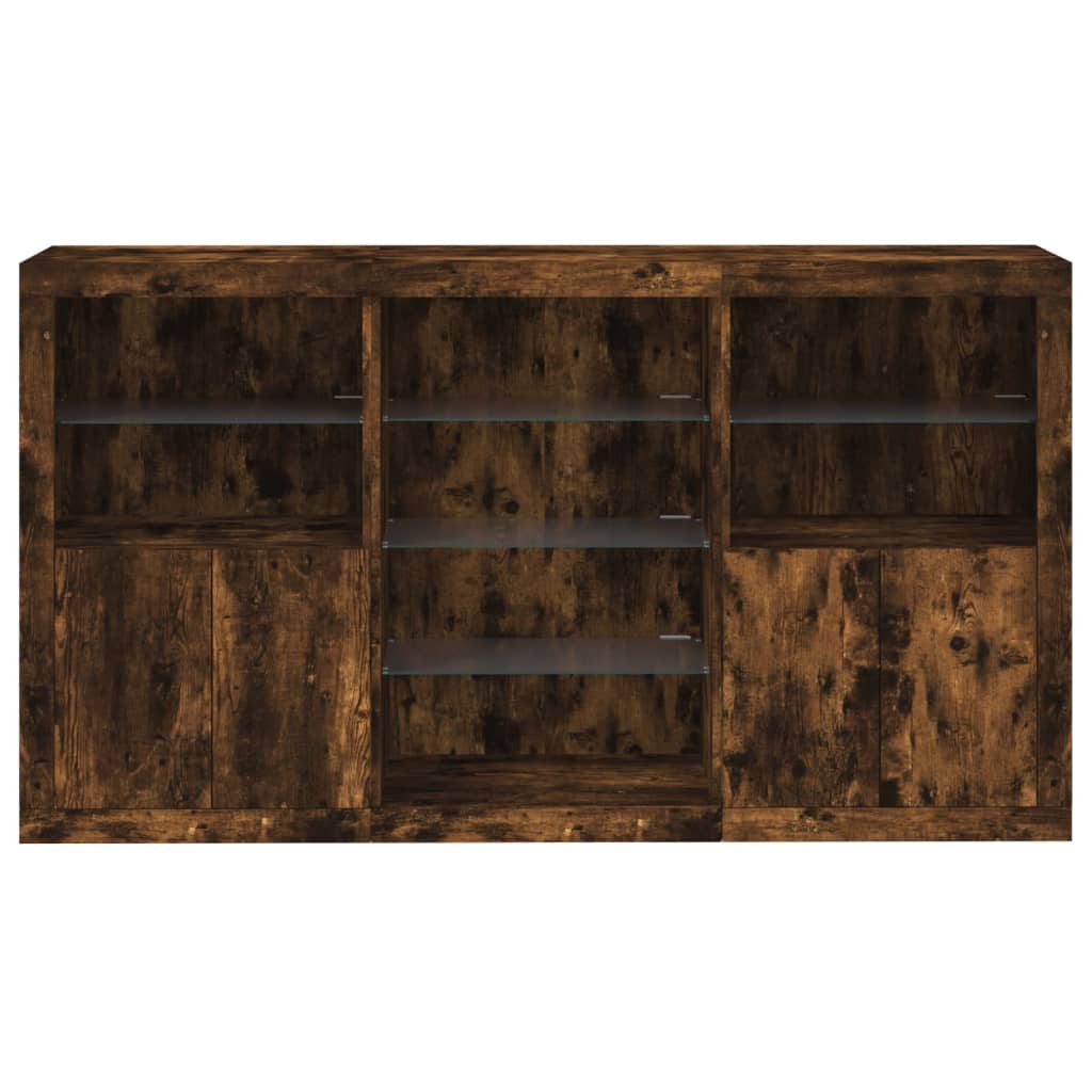 Sideboard With Led Lights 181.5X37X100 Cm