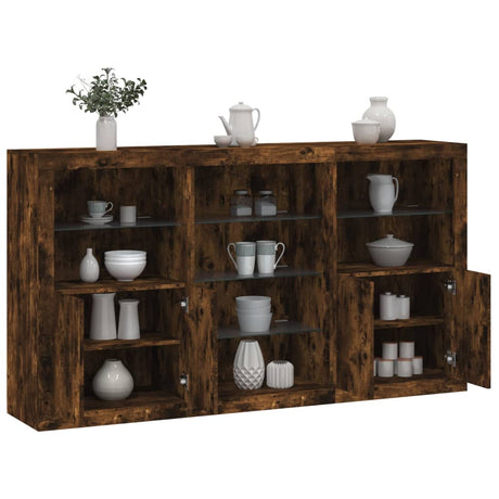 Sideboard With Led Lights 181.5X37X100 Cm