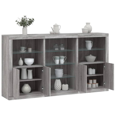 Sideboard With Led Lights 181.5X37X100 Cm