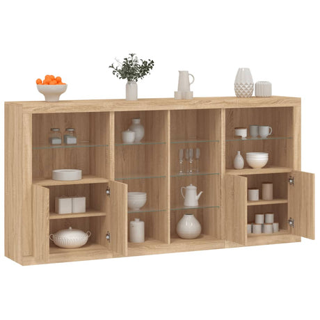 Sideboard With Led Lights 202X37X100 Cm