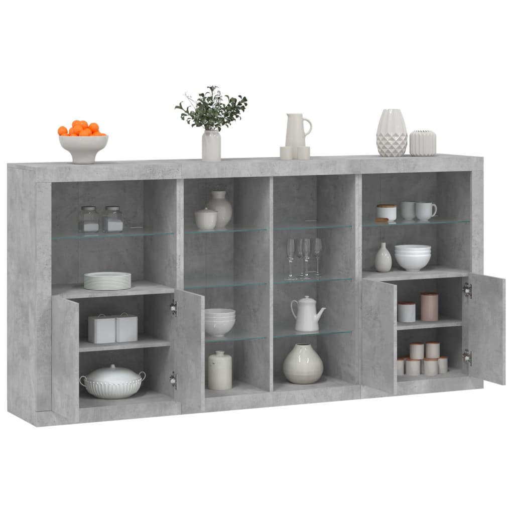Sideboard With Led Lights 202X37X100 Cm