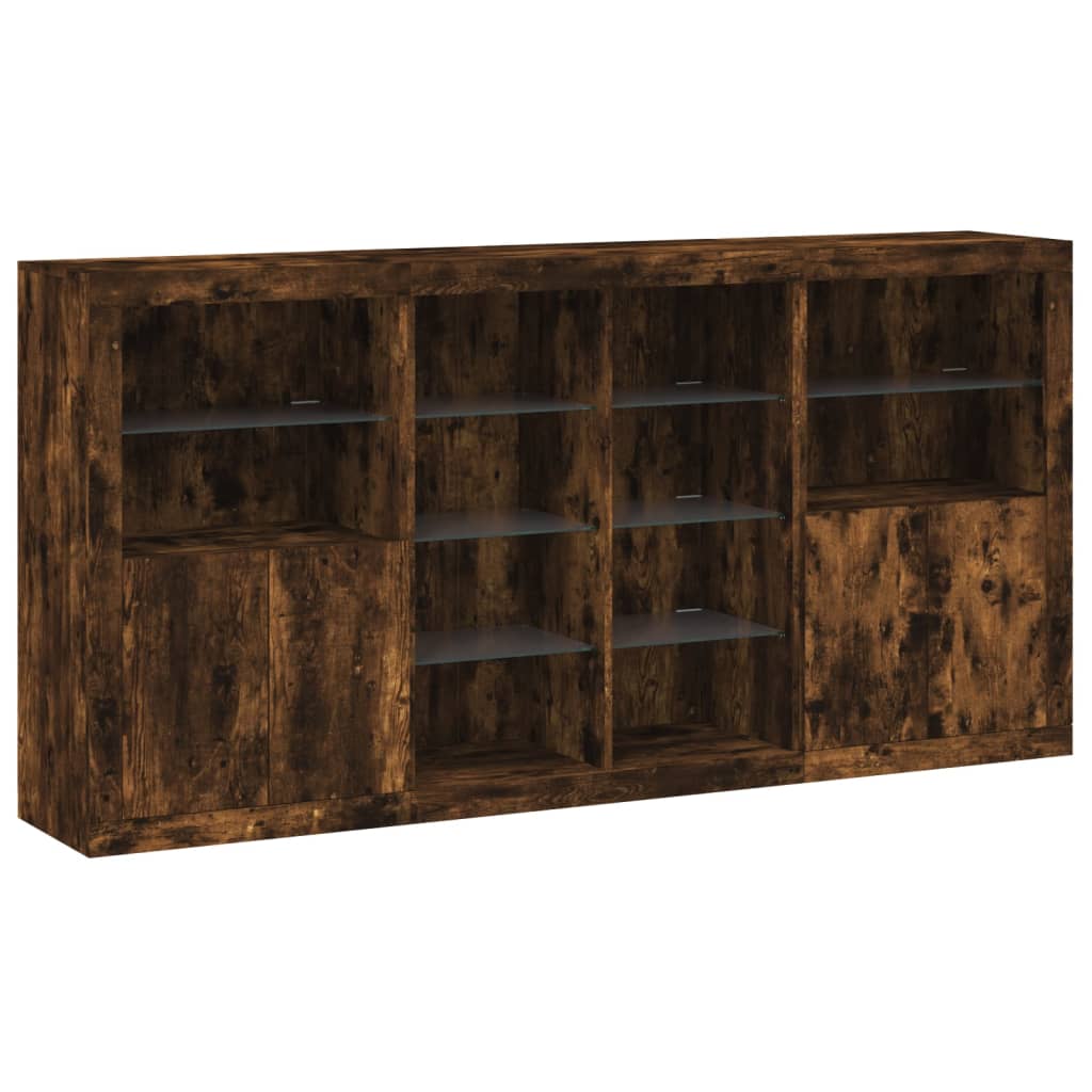 Sideboard With Led Lights 202X37X100 Cm