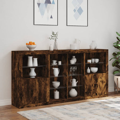 Sideboard With Led Lights 202X37X100 Cm