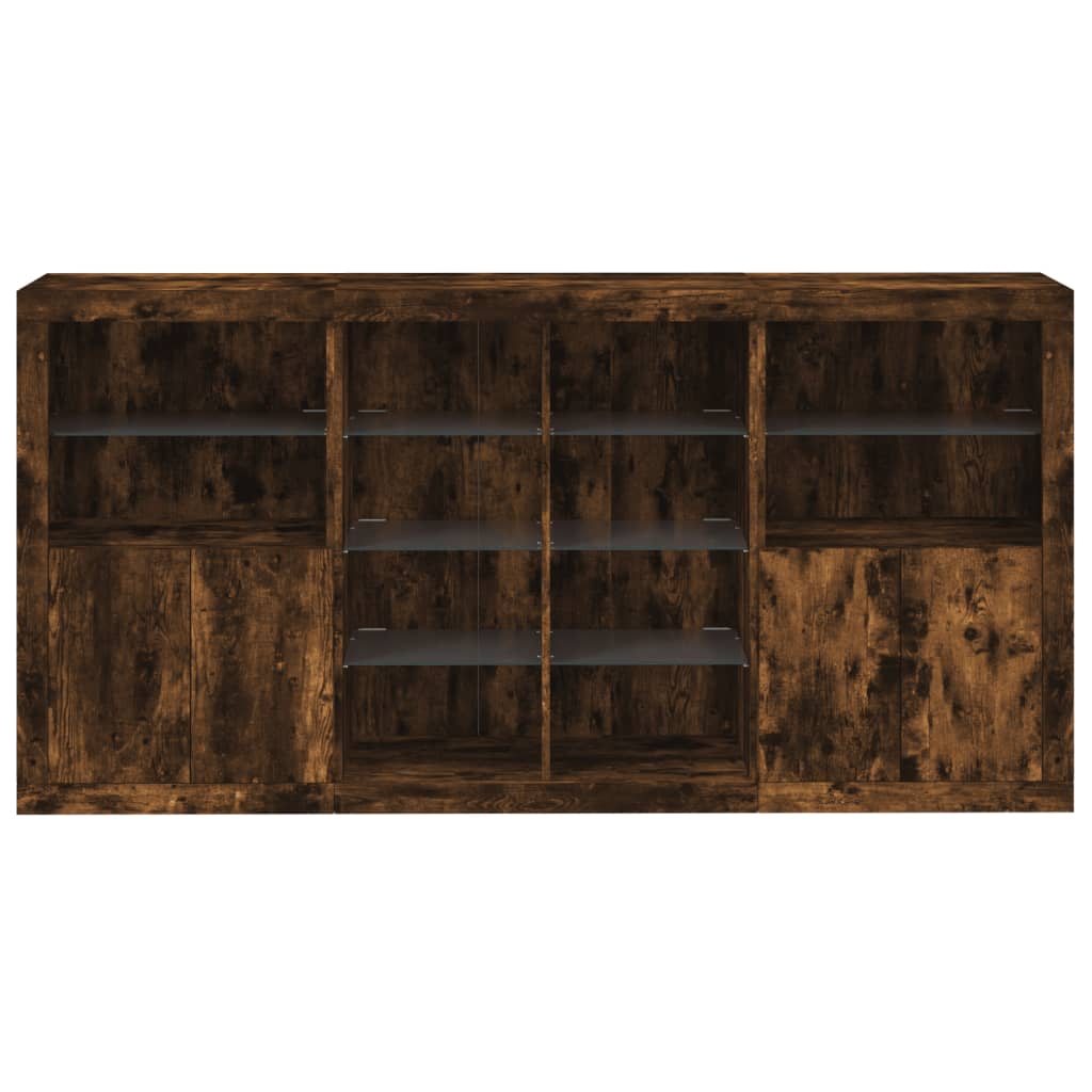 Sideboard With Led Lights 202X37X100 Cm