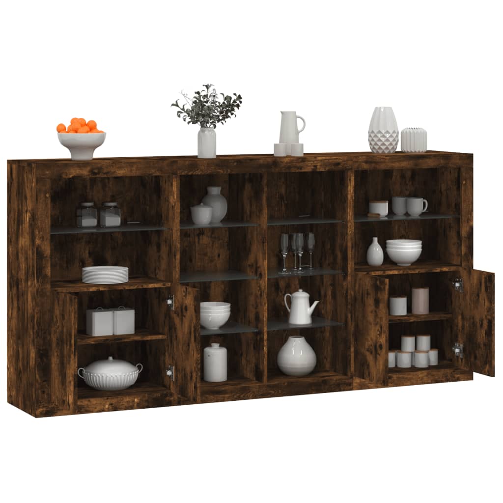 Sideboard With Led Lights 202X37X100 Cm