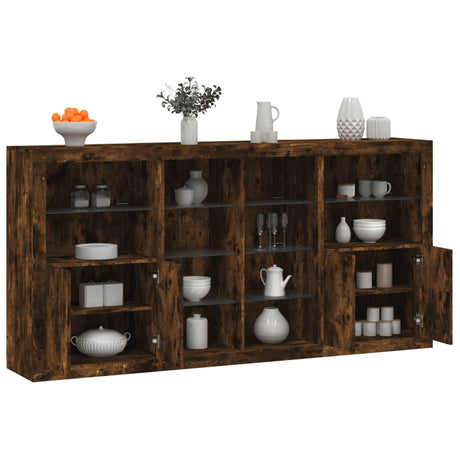 Sideboard With Led Lights 202X37X100 Cm
