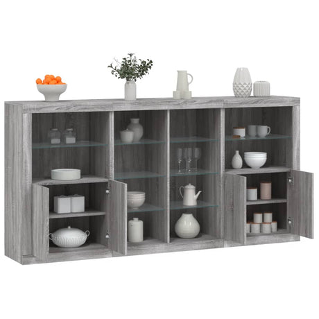 Sideboard With Led Lights 202X37X100 Cm