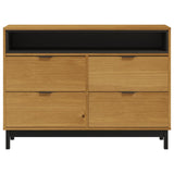 Drawer Cabinet Flam 110X40X80 Cm Solid Wood Pine