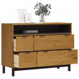 Drawer Cabinet Flam 110X40X80 Cm Solid Wood Pine