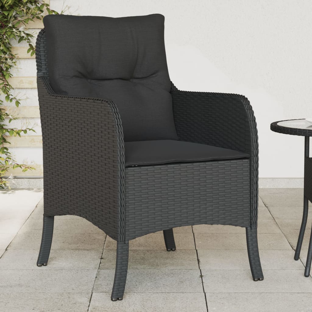 Garden Chairs With Cushions 2 Pcs Poly Rattan
